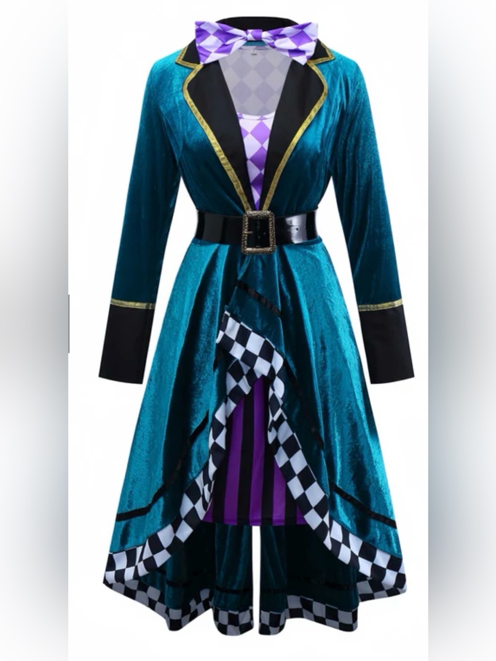 Mad hatter Retro sz XLTeal and Purple Costume Dress nwt